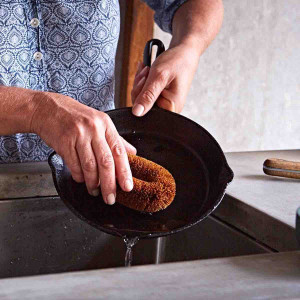 Natural Kitchen Scrubber - Coconut Fibre Bristles, highlighting the product's distinctive form and defining design